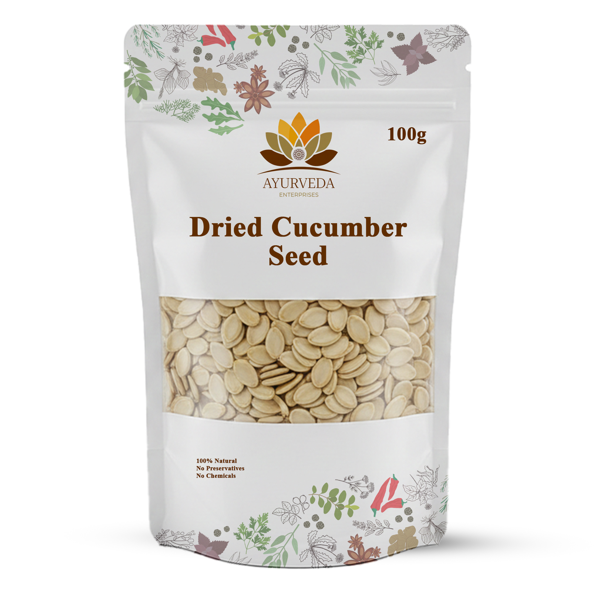 Dried Cucumber Seeds 100g (Pack of 2) are carefully selected, naturally dried seeds known for their mild flavor and versatile usage. Hygienically packed to maintain purity and freshness, they are suitable for various culinary and traditional preparations.